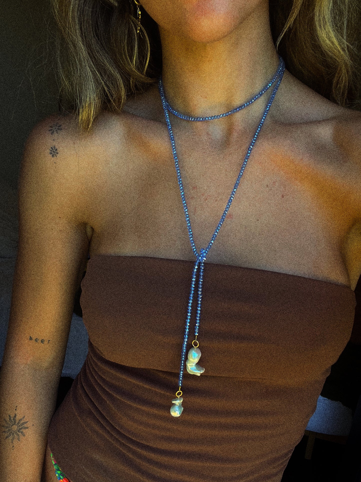 sun glitter wrap necklace