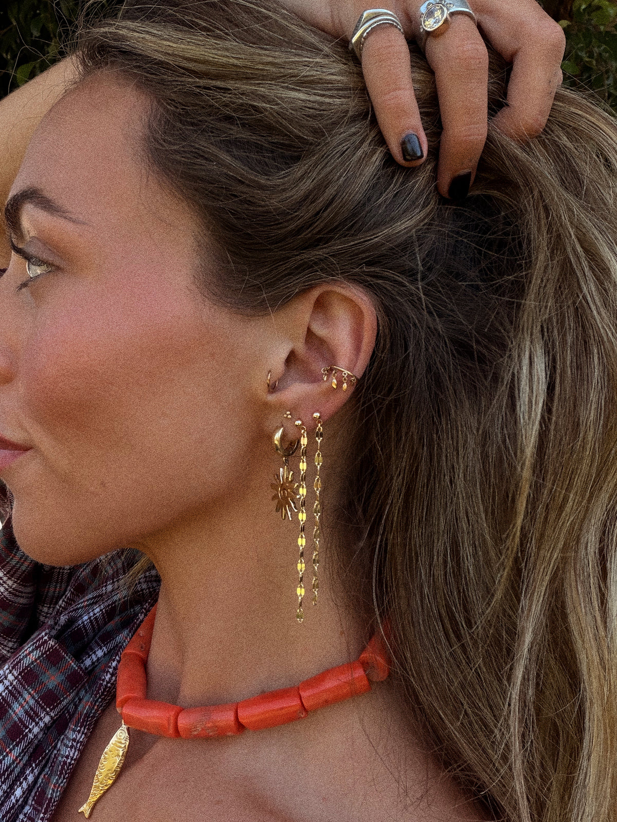 tinsel earrings