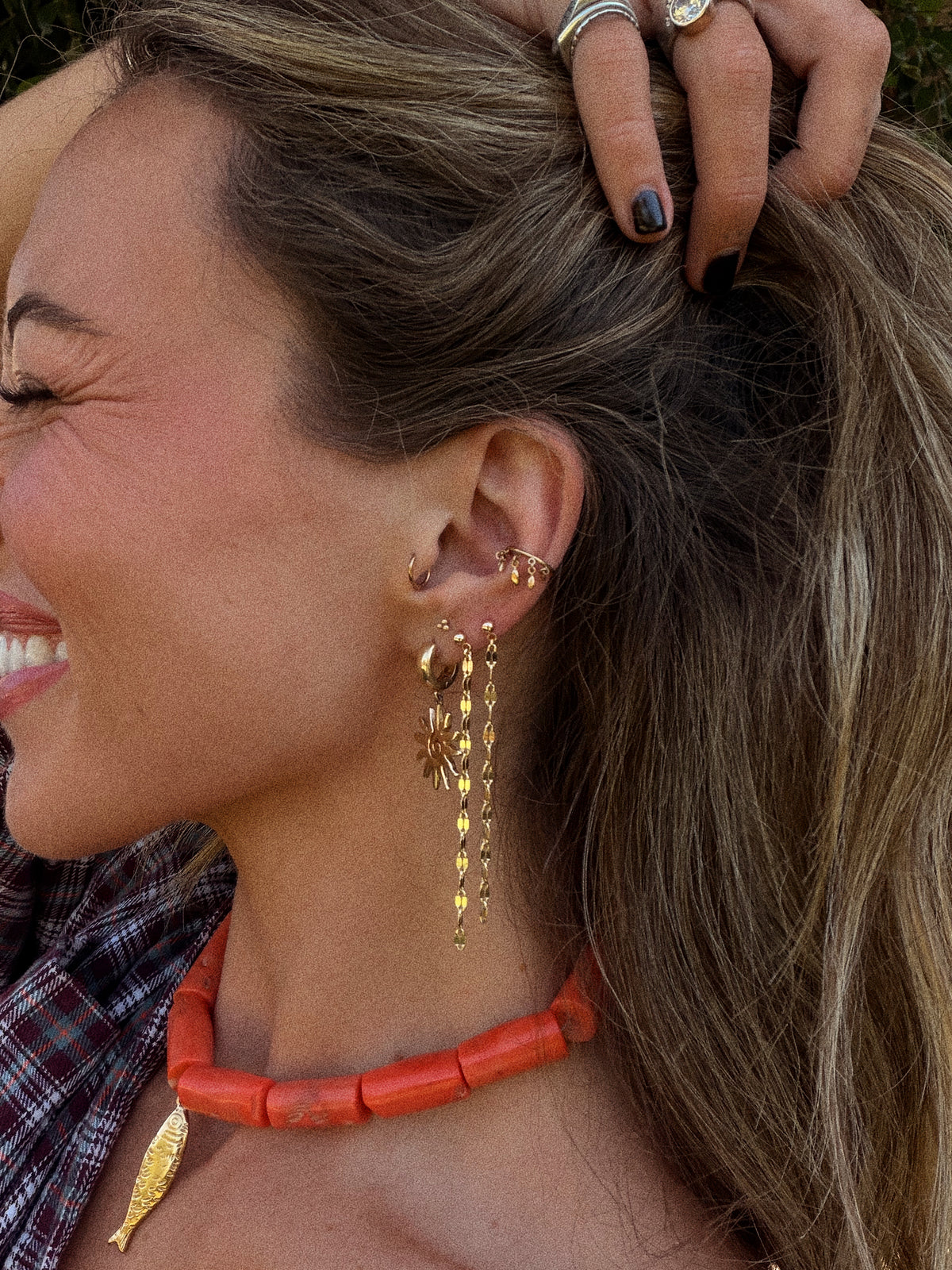 tinsel earrings