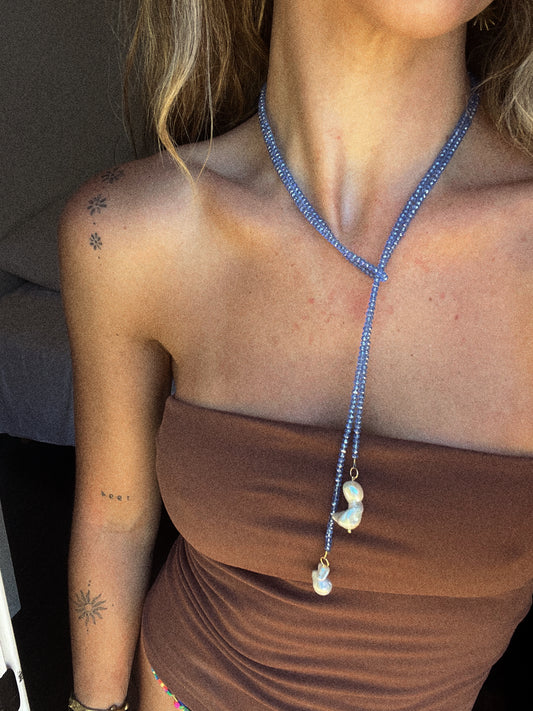 sun glitter wrap necklace